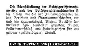 Justizwachtmeister (RG/VG) 1937